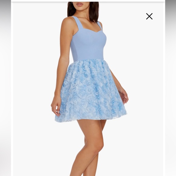 ANTHROPOLOGY Melanie Floral Appliqué Mixed Media Minidress. - Picture 1 of 6